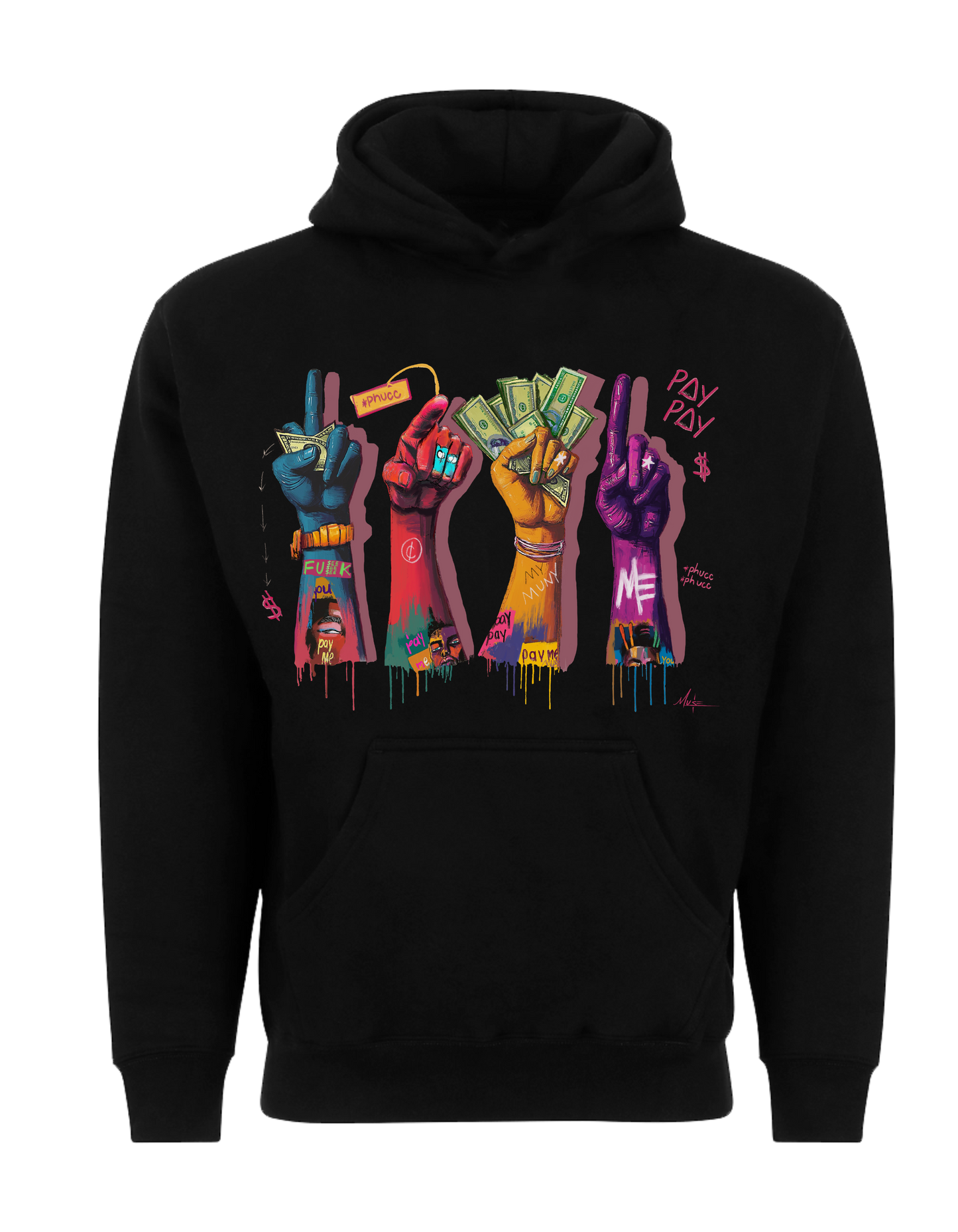 "New Black F*k U Pay Me Hoodie"