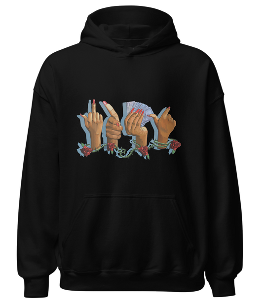 Black Fuk U Pay Me Hoodie
